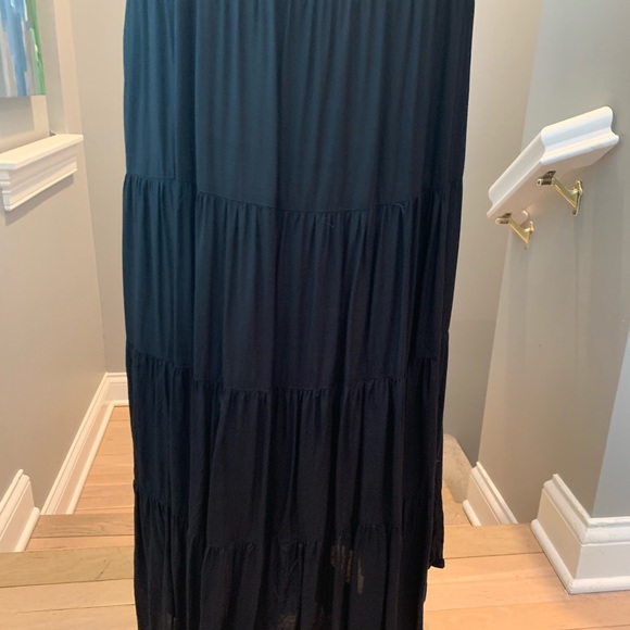 Black bohemian rayon maxi dress. Size 12. - Picture 9 of 11